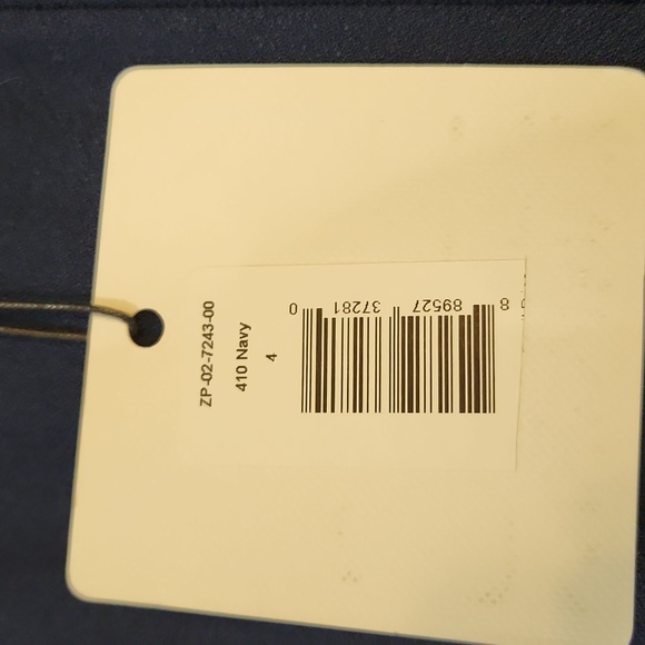 ZAC Zac Posen Janice Slit Ruffle Gown Navy - Picture 9 of 14